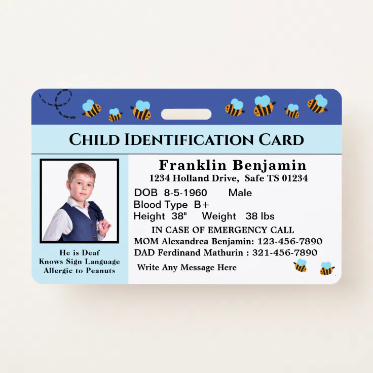 Emergency Photo Id Card